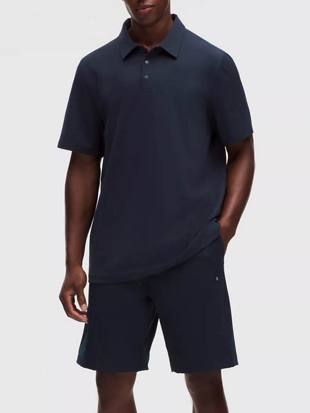 Lululemon Men's Navy Blue Polo Shirt Size XL Short Sleeves